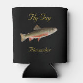 Visserijforel vliegt Waterverf Blikjeskoeler (Achterkant)