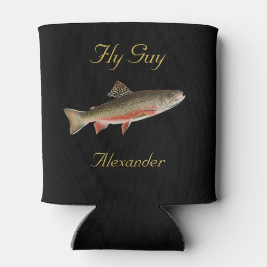 Visserijforel vliegt Waterverf Blikjeskoeler (Achterkant)