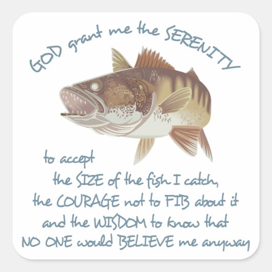 Visserijgebed Vierkante Sticker (Voorkant)