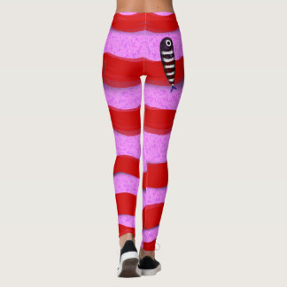 Visserijgolven sport rode en roze lijnen leggings
