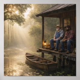 Visserijhut in de Louisiana Bayou Poster