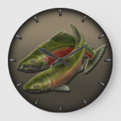 Visserijklok Coho Salmon Fish Wall klokken (Voorkant)