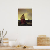 Visserijmannen rouwen op de strand poster (Keuken)