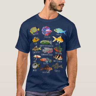 Visserijsoorten Biologische soorten van aquarium v T-shirt