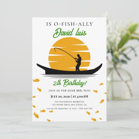 visserijtoernooi Verjaardag Kaart (Staand voorkant)