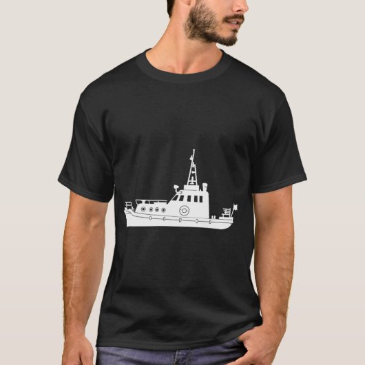 Visserijtreiler Silhouet T-shirt (Voorkant)