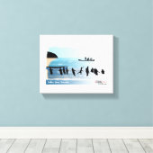 Visserijvissers die aan zee trekken canvas afdruk (Insitu (Houten vloer))