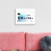 Visserijvissers die aan zee trekken canvas afdruk (Insitu (Woonkamer))