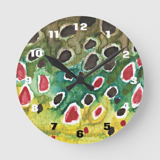 Visserijvissers met bruine forel ronde klok (Voorkant)