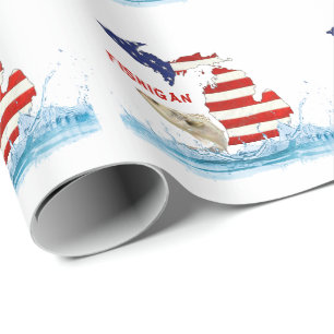 Visserijvlag met vis in water cadeaupapier