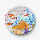 Visserijzee onder het Zee van het zeebekken Papieren Bordje (Voorkant)