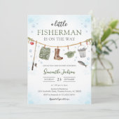 Visserman baby shower uitnodiging (Staand voorkant)