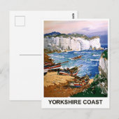 Vissers aan de kust van yorkshire, schilderij, ku briefkaart (Voorkant / Achterkant)