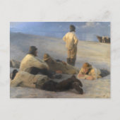 Vissers bij Skagen Beach, P.S. Krøyer, Kunst Briefkaart (Voorkant)