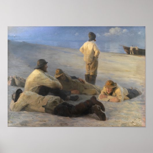 Vissers bij Skagen Beach, P.S. Krøyer, Kunst Poster (Voorkant)