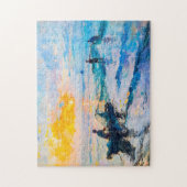 Vissers bij Zonsondergang Impressionistisch Kustsc Legpuzzel (Verticaal)