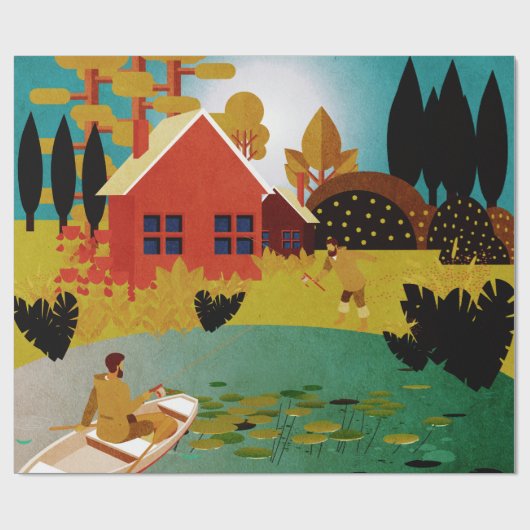 vissers cadeaupapier (Vlak)