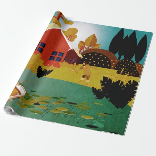 vissers cadeaupapier (Uitgerold)