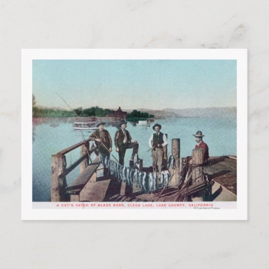 Vissers die de vangst van de dag zien briefkaart (Voorkant)