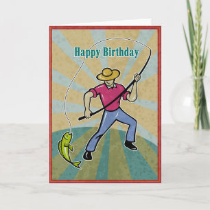 Vissers die vissen met visstaaf  kaart