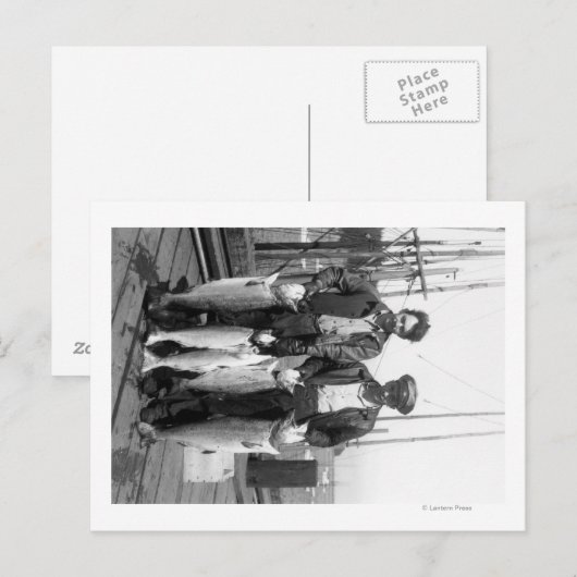 Vissers en zalm op Docks, Washington Briefkaart (Voorkant / Achterkant)