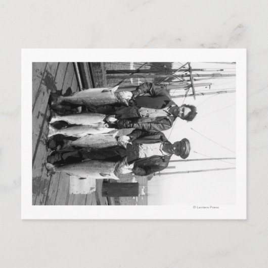 Vissers en zalm op Docks, Washington Briefkaart (Voorkant)