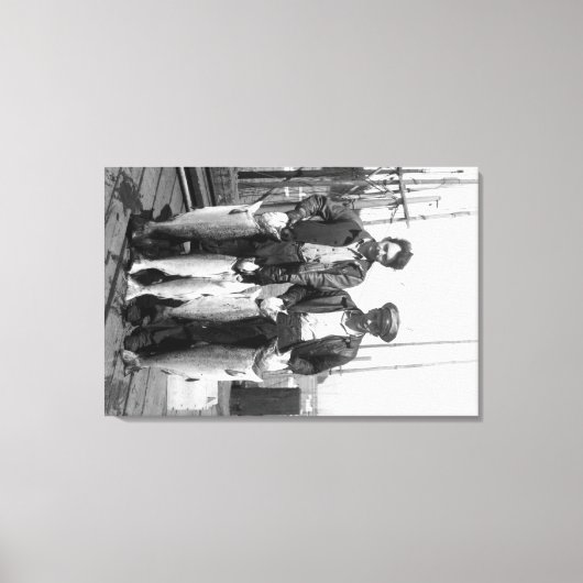 Vissers en zalm op Docks, Washington Canvas Afdruk (Voorkant)