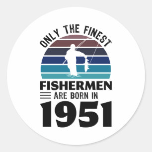 Vissers geboren in 1951 70e verjaardag Vist Gifts Ronde Sticker