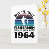 Vissers geboren in 1964 60e verjaardag Vist Gifts Kaart (Gele Bloem)