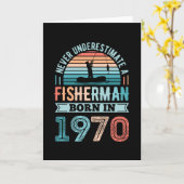 Vissers geboren in 1970 Vist 50e verjaardag Gift Kaart (Gele Bloem)