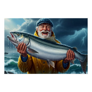 Visser's Grote Visvangst Oceaan  Perfect Poster