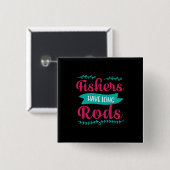 Vissers hebben lang vierkante button 5,1 cm (Voorkant /achterkant)
