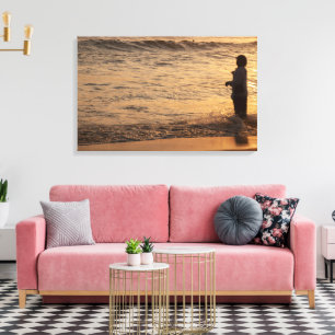 Vissers in Bali, Indonesië - Canvas Kunstprint Afdruk