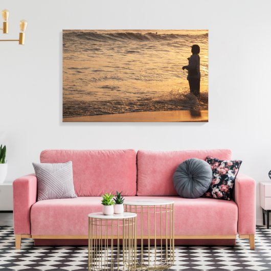 Vissers in Bali, Indonesië - Canvas Kunstprint Afdruk (Insitu (Woonkamer))