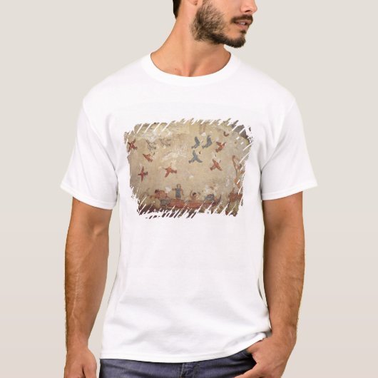 Vissers in een boot en vogels die vliegen t-shirt (Voorkant)