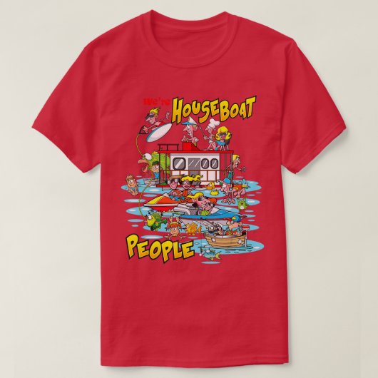 Vissers in het meer van de Houseboot T-shirt (Design voorkant)
