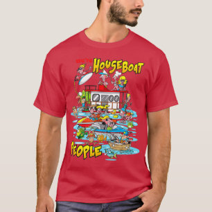 Vissers in het meer van de Houseboot T-shirt