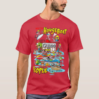 Vissers in het meer van de Houseboot T-shirt