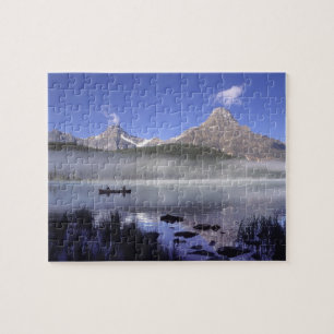 Vissers in kano op Waterfowl Lake, Banff Legpuzzel