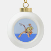 Vissers kerstbal keramische bal ornament (Voorkant)