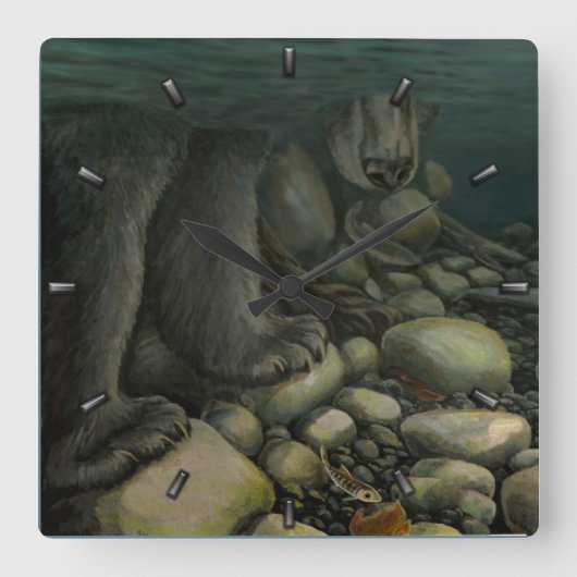 Vissers klok Vist Beren wandklokken (Voorkant)