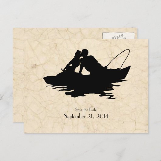 Vissers Liefhebbers Boot Save the Date Aankondigingskaart (Voorkant / Achterkant)