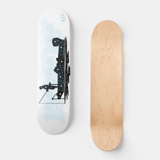 *~* VISSERS - Man vissen Initialen Persoonlijk Skateboard (Voorkant)