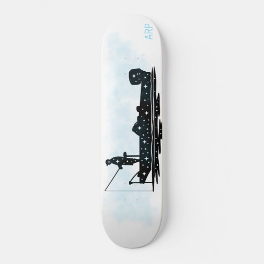 *~* VISSERS - Man vissen Initialen Persoonlijk Skateboard (Voorkant)