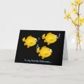 Vissers met blije verjaardagskaart kaart (Gele Bloem)