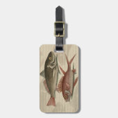 Vissers met roodbaars bagagelabel (Voorkant verticaal)