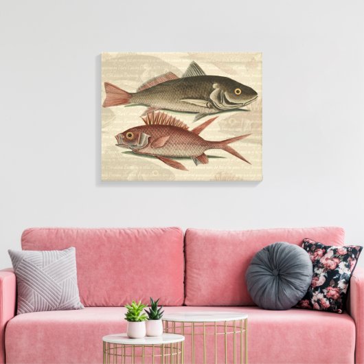 Vissers met roodbaars canvas afdruk (Insitu (Woonkamer))