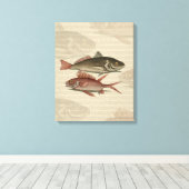 Vissers met roodbaars canvas afdruk (Insitu (Houten vloer))