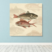 Vissers met roodbaars canvas afdruk (Insitu (Houten vloer))