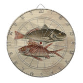 Vissers met roodbaars dartbord (Voorkant)